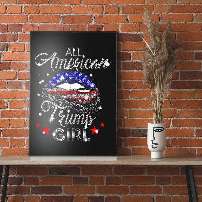 All American Trump Girl Mouth Diamond Poster