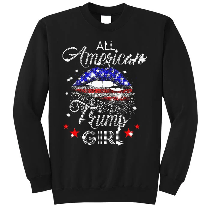 All American Trump Girl Mouth Diamond Tall Sweatshirt