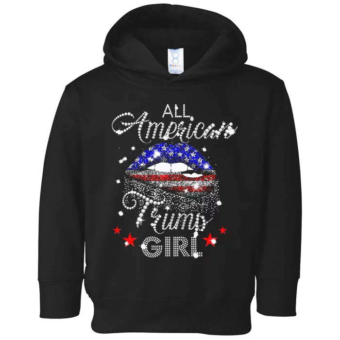 All American Trump Girl Mouth Diamond Toddler Hoodie