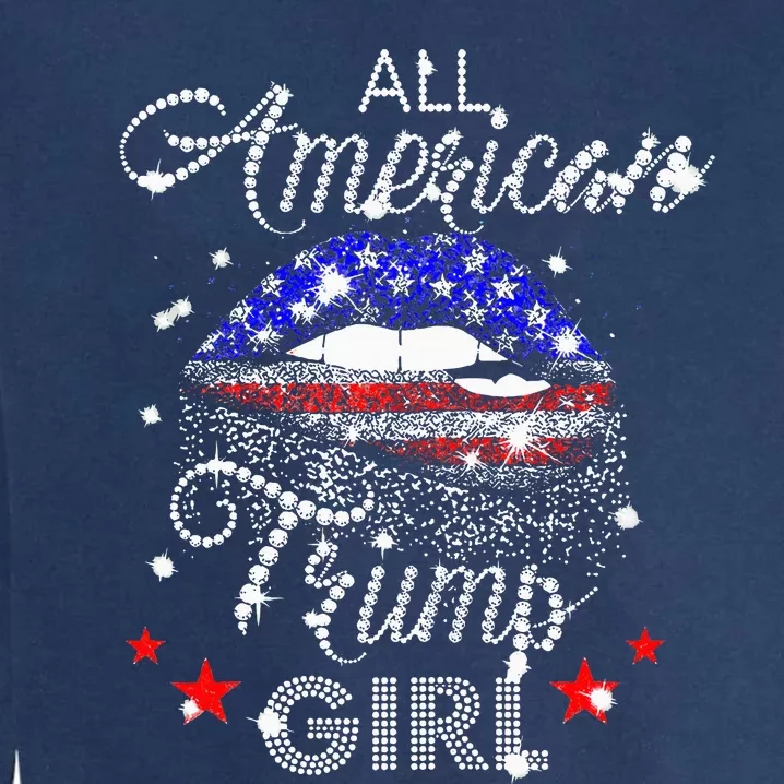 All American Trump Girl Mouth Diamond Garment-Dyed Sweatshirt