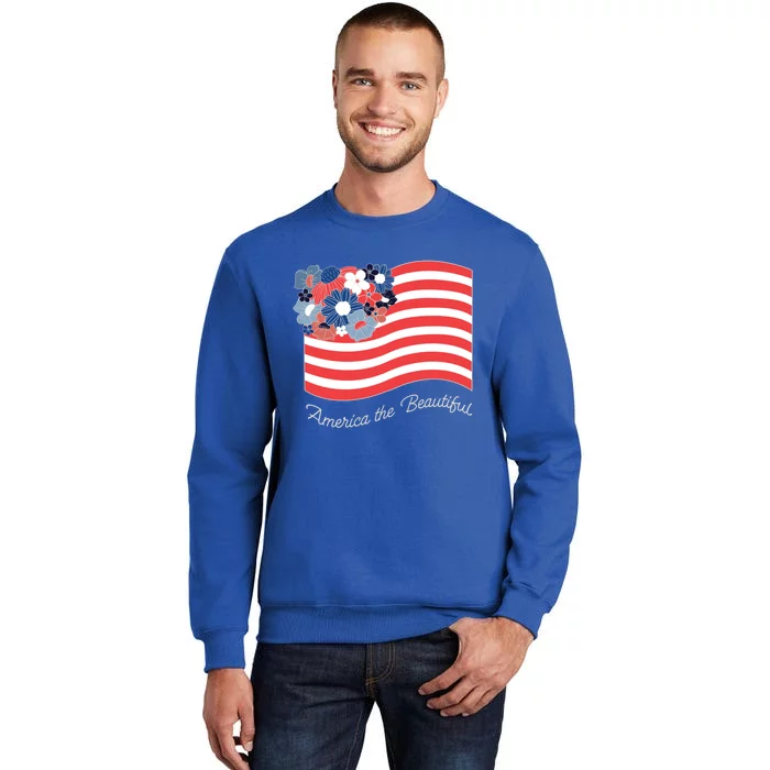 Americana America The Beautiful Flowers Funny Gift Sweatshirt