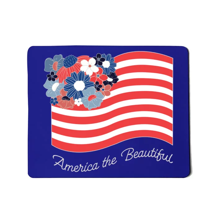 Americana America The Beautiful Flowers Funny Gift Mousepad