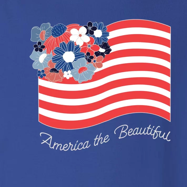 Americana America The Beautiful Flowers Funny Gift Toddler Long Sleeve Shirt