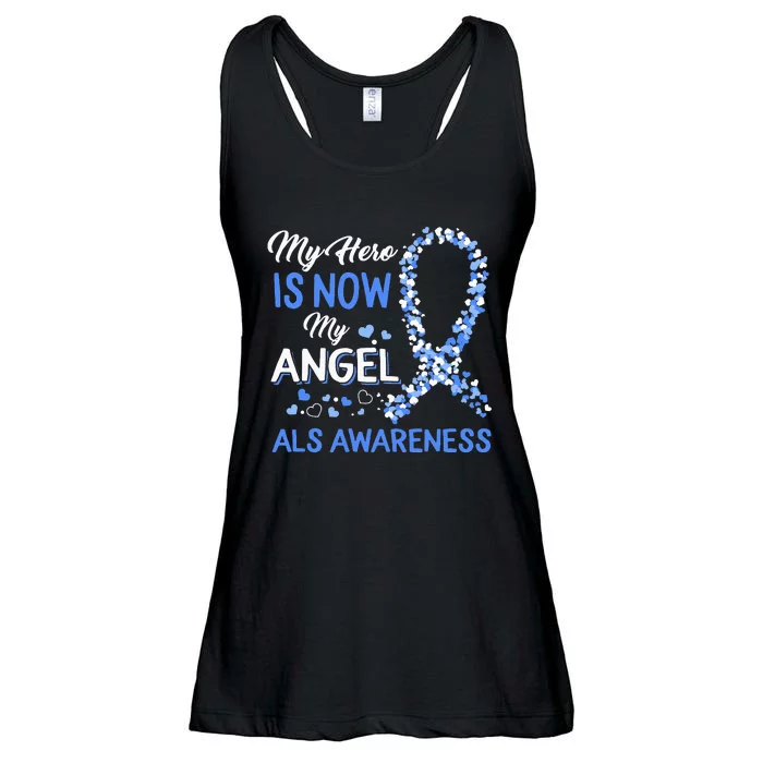 Als Awareness The Hero Is Now My Angel Family Remembrance Ladies Essential Flowy Tank