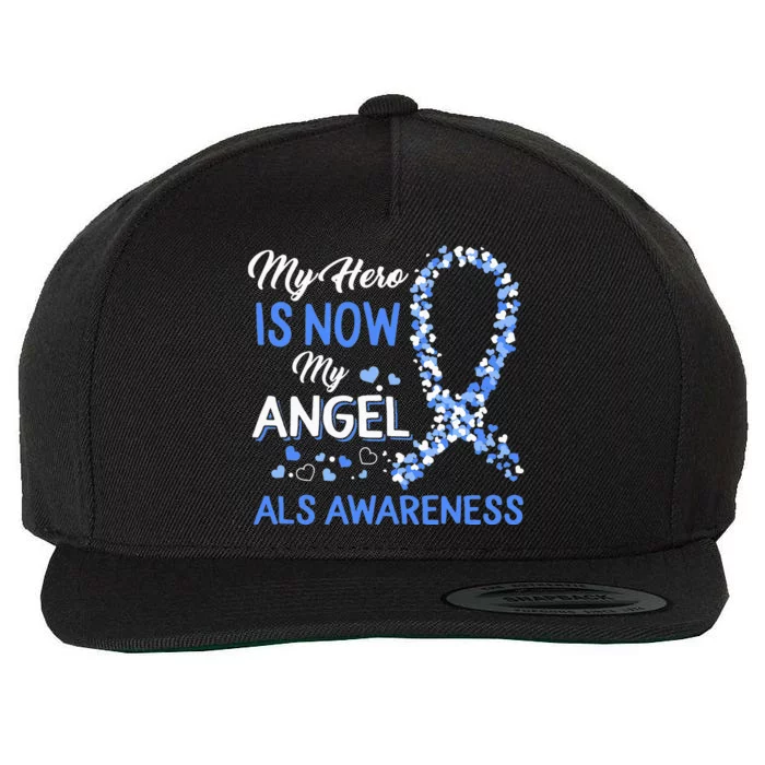 Als Awareness The Hero Is Now My Angel Family Remembrance Wool Snapback Cap