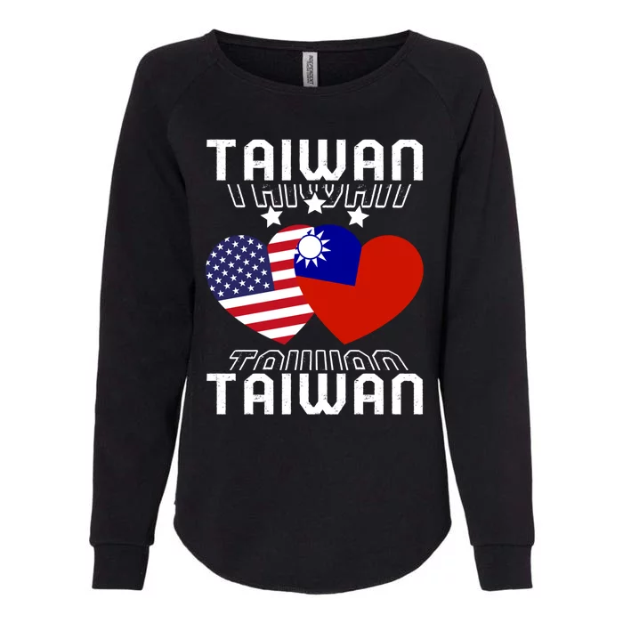 America And Taiwan Taiwanese American Flag Dual Nationality Cool Gift Womens California Wash Sweatshirt