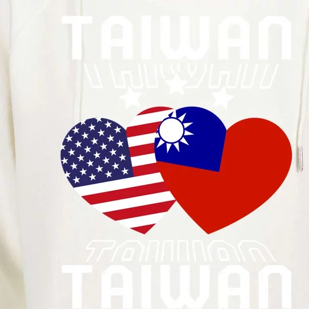 America And Taiwan Taiwanese American Flag Dual Nationality Cool Gift Womens Funnel Neck Pullover Hood