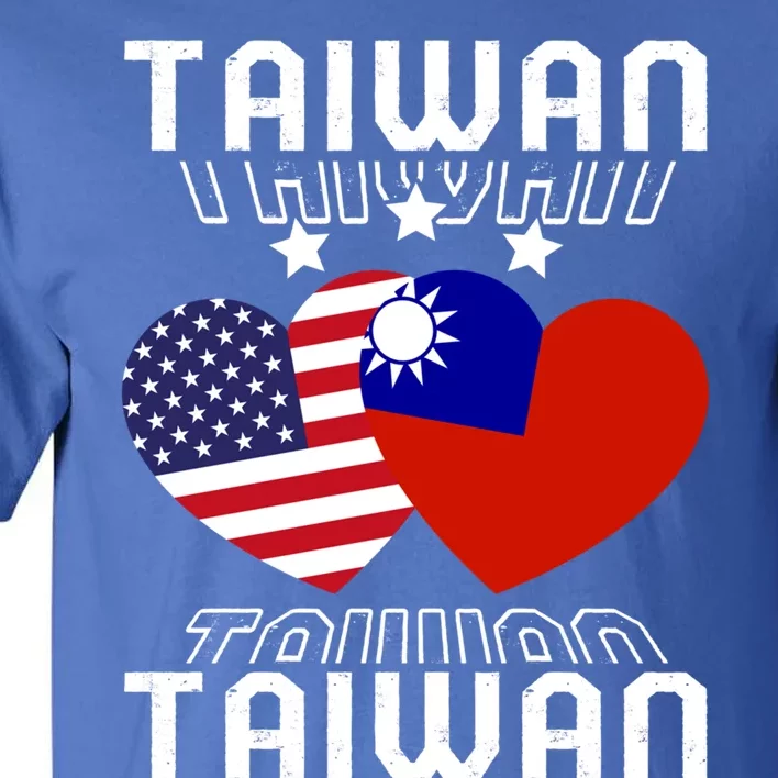 America And Taiwan Taiwanese American Flag Dual Nationality Cool Gift Tall T-Shirt