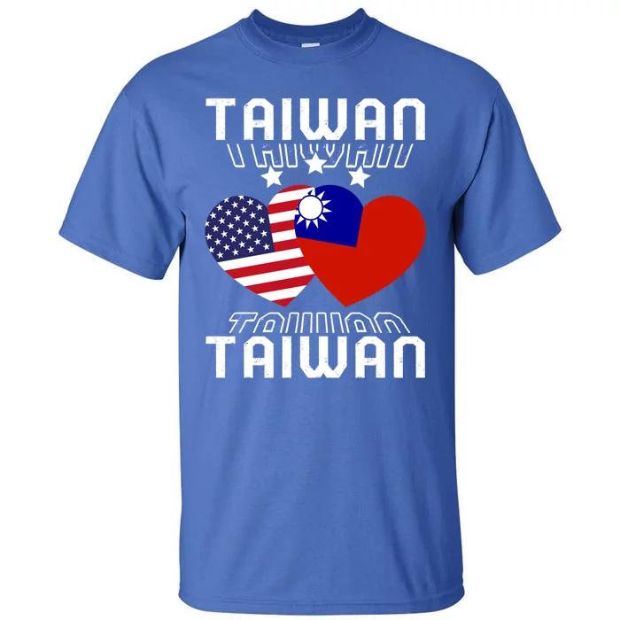 America And Taiwan Taiwanese American Flag Dual Nationality Cool Gift Tall T-Shirt