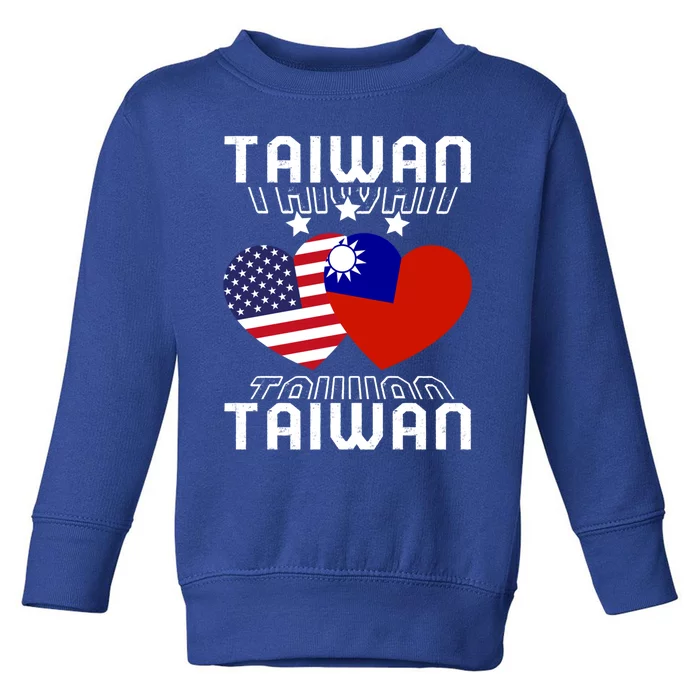 America And Taiwan Taiwanese American Flag Dual Nationality Cool Gift Toddler Sweatshirt