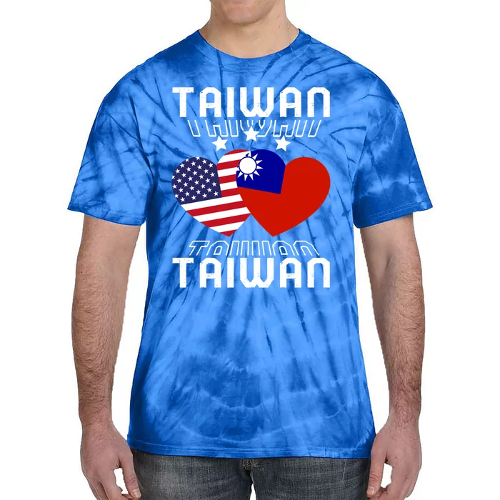 America And Taiwan Taiwanese American Flag Dual Nationality Cool Gift Tie-Dye T-Shirt