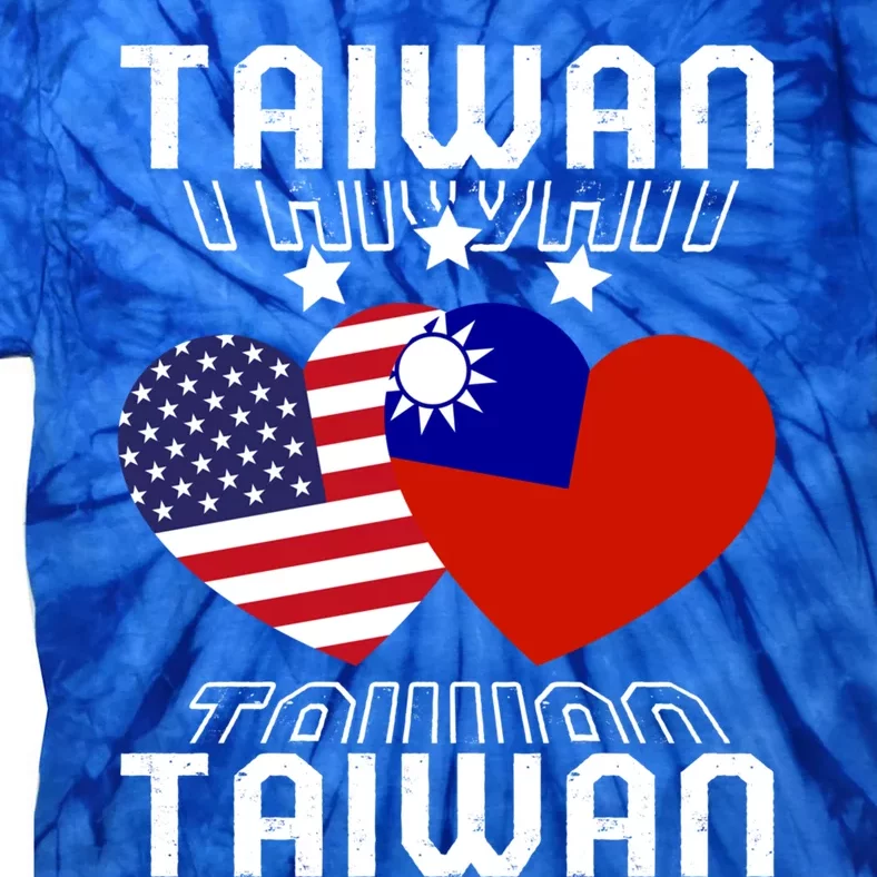 America And Taiwan Taiwanese American Flag Dual Nationality Cool Gift Tie-Dye T-Shirt