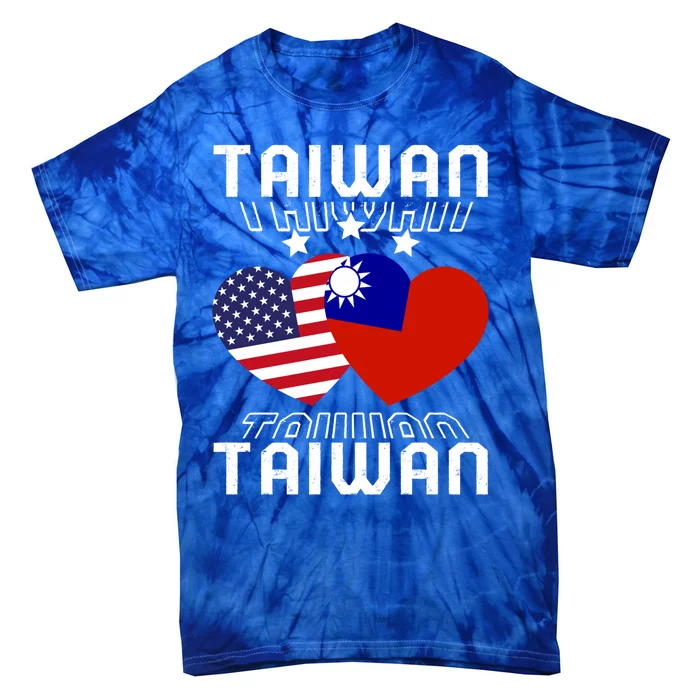 America And Taiwan Taiwanese American Flag Dual Nationality Cool Gift Tie-Dye T-Shirt