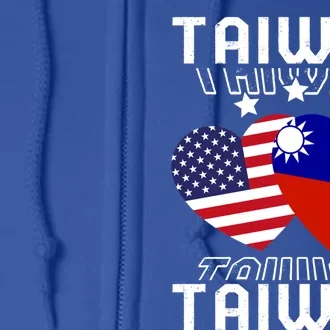 America And Taiwan Taiwanese American Flag Dual Nationality Cool Gift Full Zip Hoodie