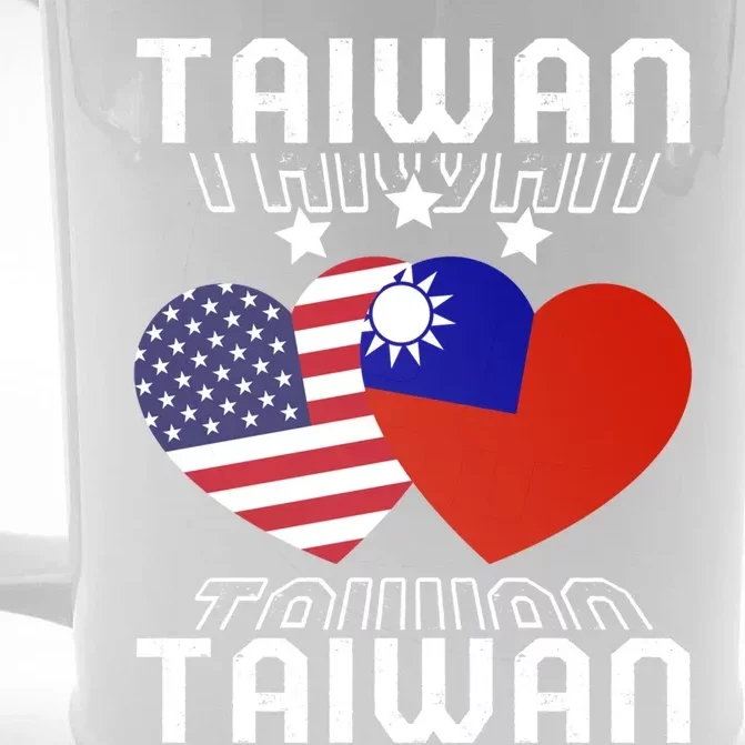 America And Taiwan Taiwanese American Flag Dual Nationality Cool Gift Front & Back Beer Stein