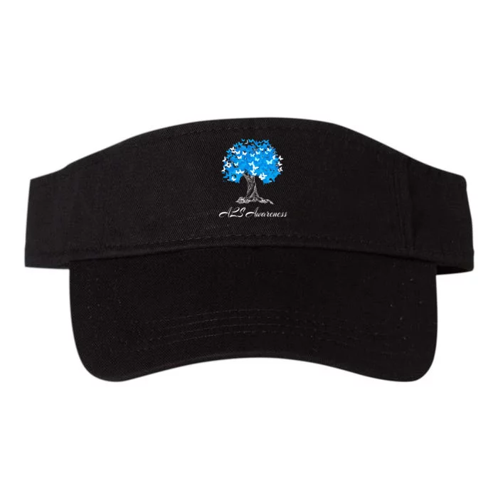 ALS Awareness Tree With Butterflies Support Valucap Bio-Washed Visor