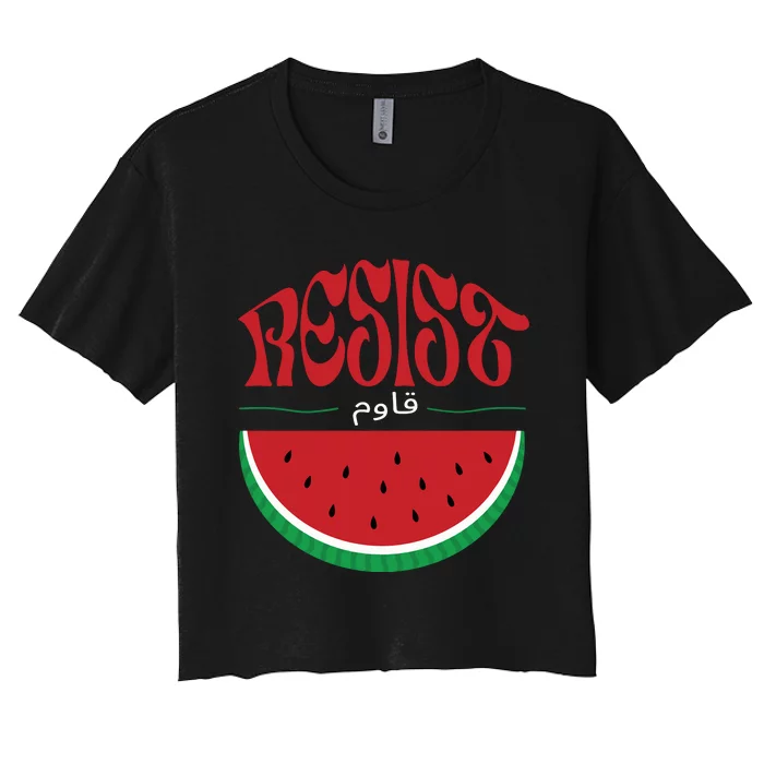 Abolition And The Liberation Of Palestine Watermelon Flag Women's Crop Top Tee