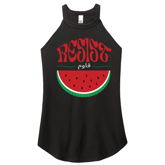 Abolition And The Liberation Of Palestine Watermelon Flag Women’s Perfect Tri Rocker Tank