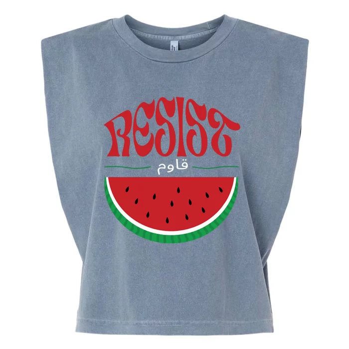 Abolition And The Liberation Of Palestine Watermelon Flag Garment-Dyed Women's Muscle Tee