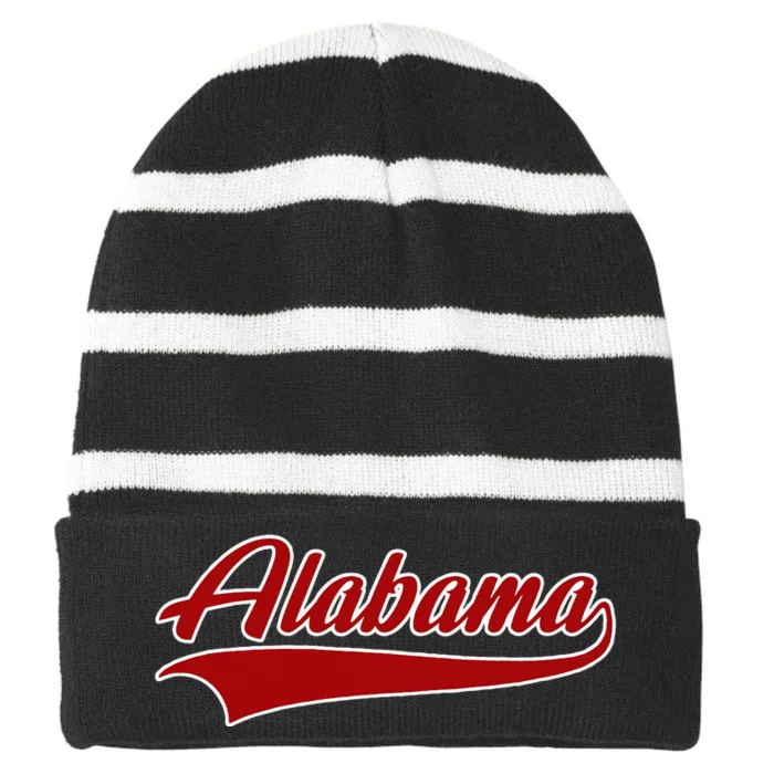 Alabama AL Throwback Striped Beanie with Solid Band