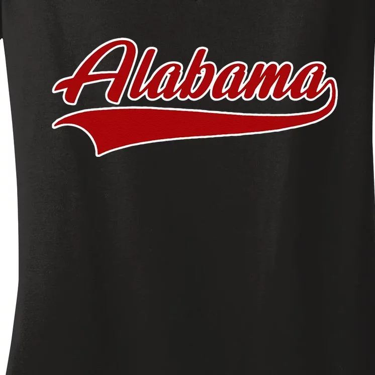 Alabama AL Throwback Women's V-Neck T-Shirt