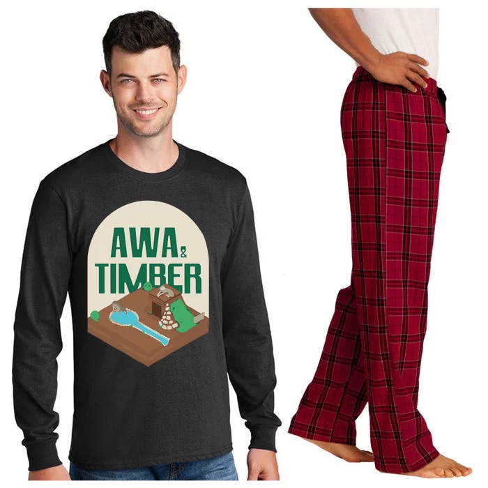 Awa And Timber Wolf Long Sleeve Pajama Set