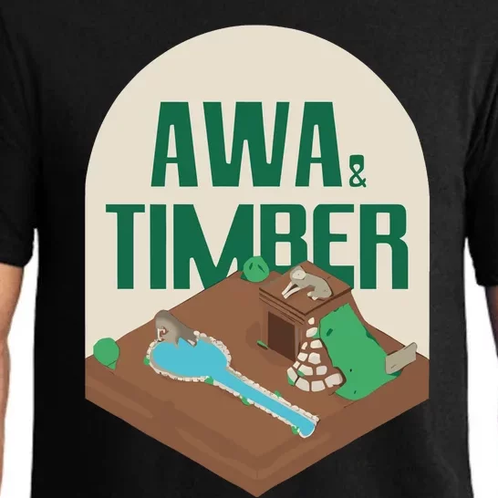 Awa And Timber Wolf Pajama Set