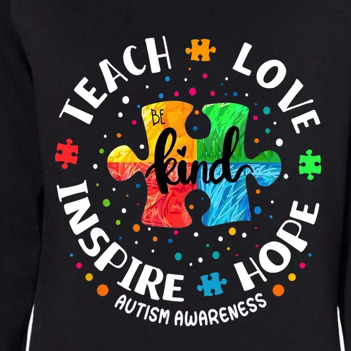 Autism Awareness Teacher, Teach Hope Love Inspire Womens California Wash Sweatshirt