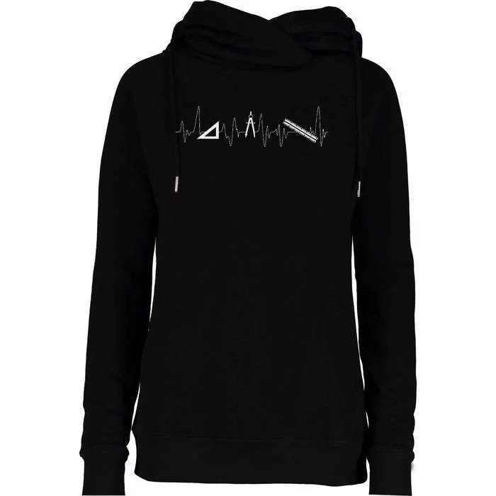 Architect Architecture Tool Heartbeat Pulse Womens Funnel Neck Pullover Hood