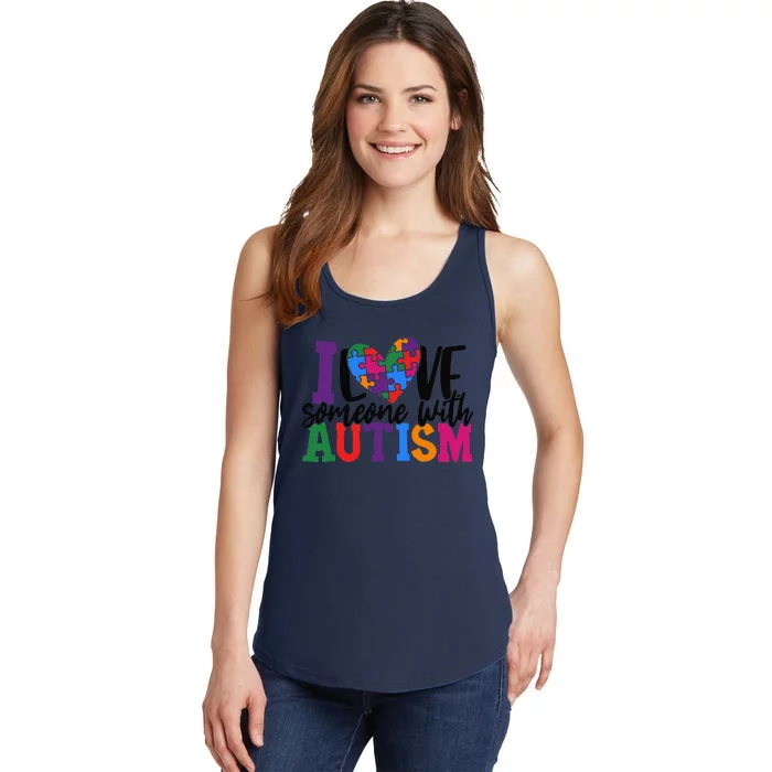 Autism Awareness Tee Autism Mom I Love Someone With Autism Gift Ladies Essential Tank