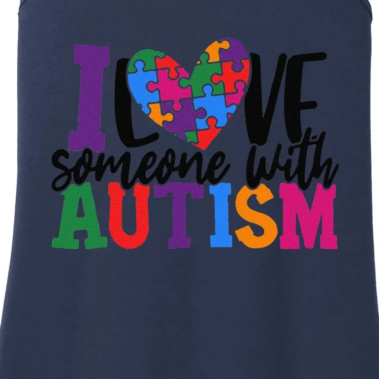 Autism Awareness Tee Autism Mom I Love Someone With Autism Gift Ladies Essential Tank