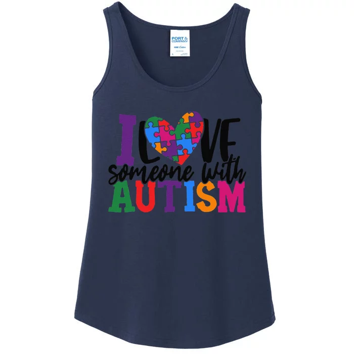 Autism Awareness Tee Autism Mom I Love Someone With Autism Gift Ladies Essential Tank