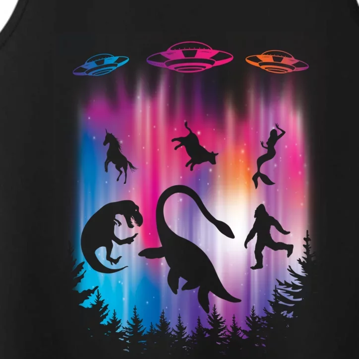 Alien Abduction Trex Loch Ness Bigfoot Funny Ufo Performance Tank