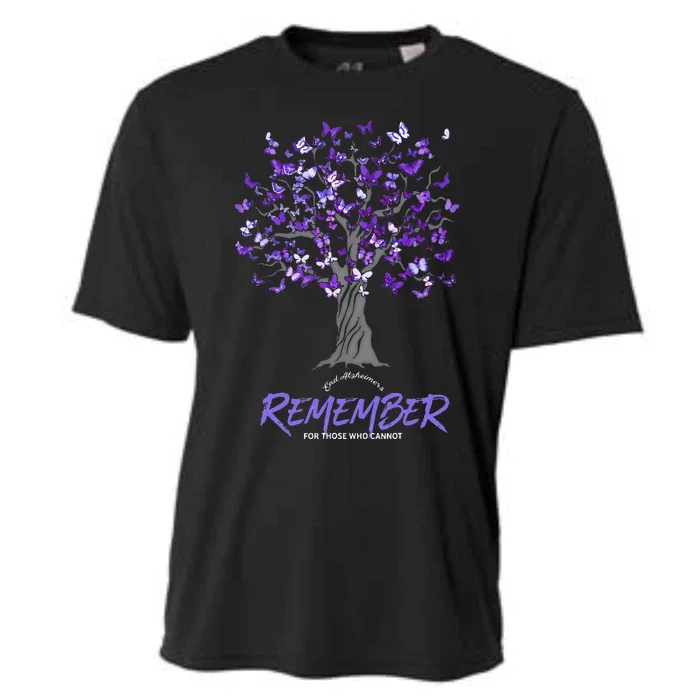 Alzheimer Awareness Tee For Men And Women Purple Butterfly Cooling Performance Crew T-Shirt