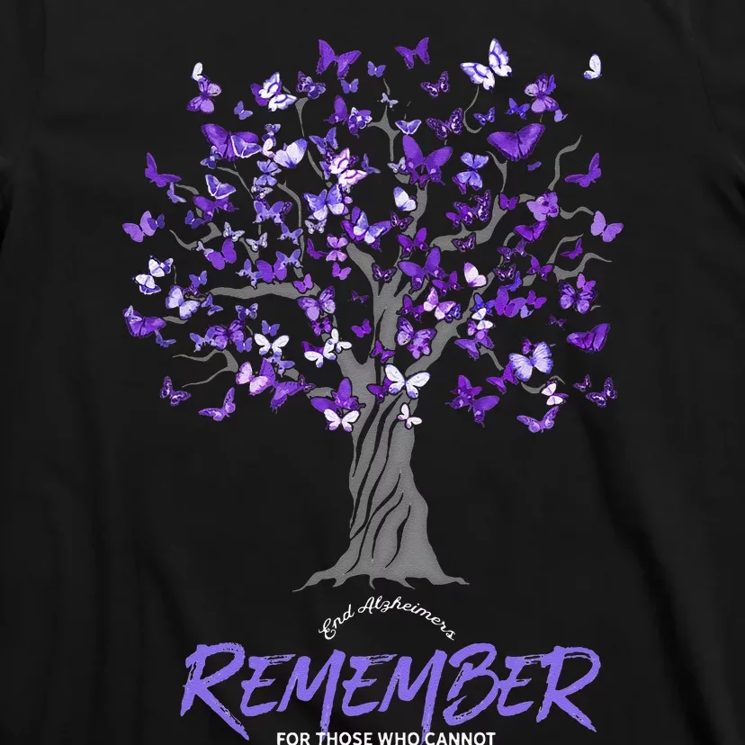 Alzheimer Awareness Tee For Men And Women Purple Butterfly T-Shirt