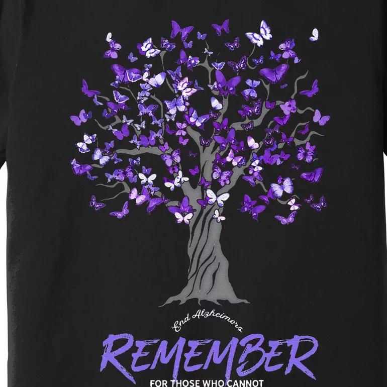 Alzheimer Awareness Tee For Men And Women Purple Butterfly Premium T-Shirt