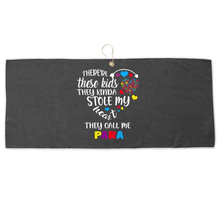 Autism Awareness There’Re They Call Me Para Large Microfiber Waffle Golf Towel