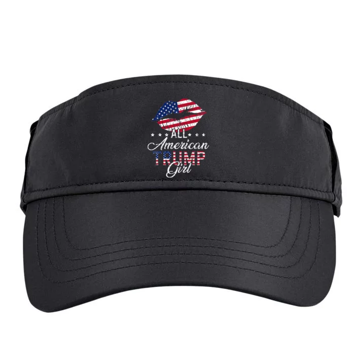 all american trump usa flag lips gop vote 2024 Adult Drive Performance Visor