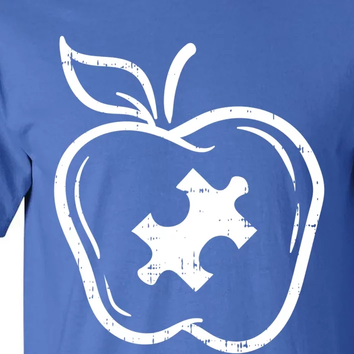 Autism Awareness Teacher Gift Apple Puzzle Autistic Gift Tall T-Shirt