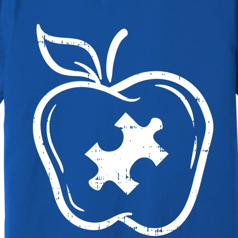 Autism Awareness Teacher Gift Apple Puzzle Autistic Gift Premium T-Shirt