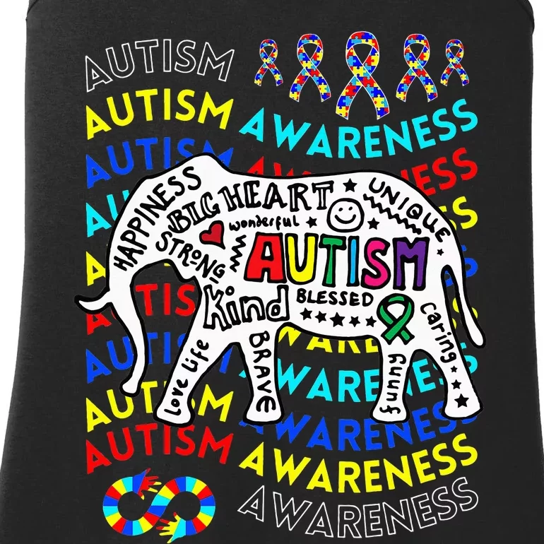 Autism Awareness Teacher Autism Moms and Dads Elephant Ladies Essential Tank