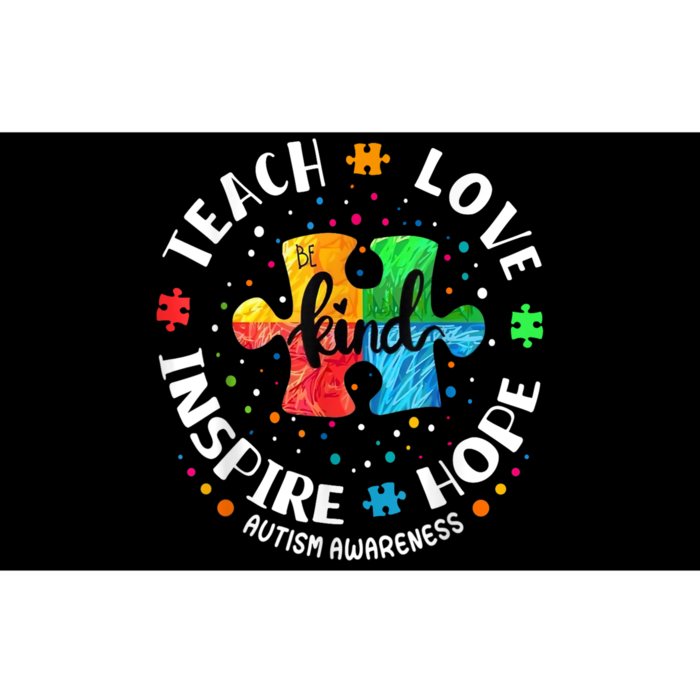 Autism Awareness Teacher Teach Hope Love Inspire Bumper Sticker