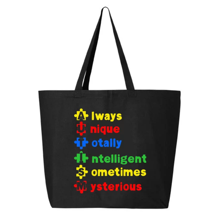 Autism Awareness Teacher Mom funny mother's day 25L Jumbo Tote