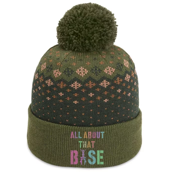 All About That Base Cheerleading Team Cheer Squad The Baniff Cuffed Pom Beanie