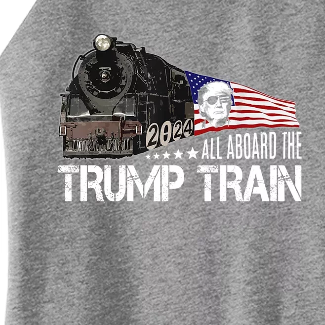 All Aboard The Trump Train American Flag Trump 2024 Election Great Gift Women’s Perfect Tri Rocker Tank