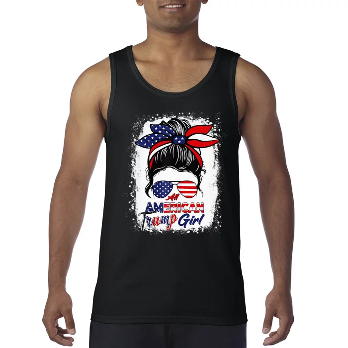 All American Trump Girl Messy Bun Pro Trump 2024 Tank Top