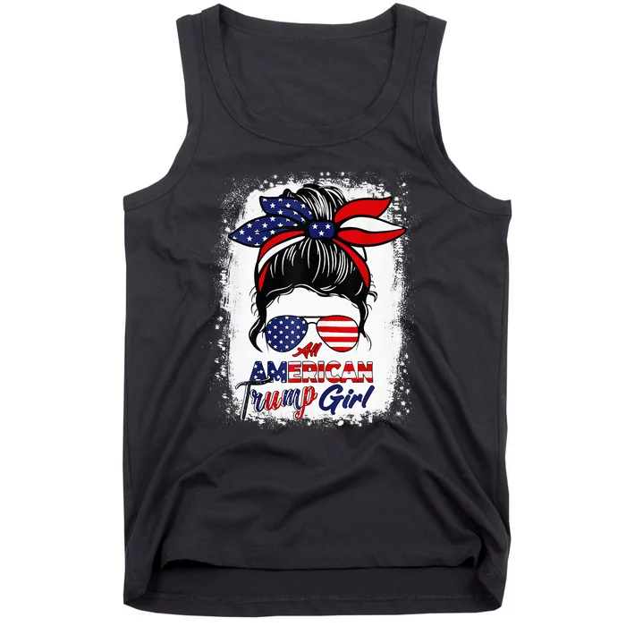 All American Trump Girl Messy Bun Pro Trump 2024 Tank Top