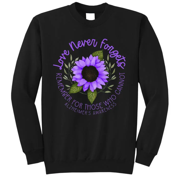 Alzheimer Awareness Tee For Men And Women Purple Sunflower Sweatshirt