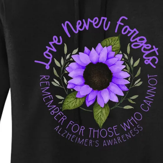 Alzheimer Awareness Tee For Men And Women Purple Sunflower Women's Pullover Hoodie