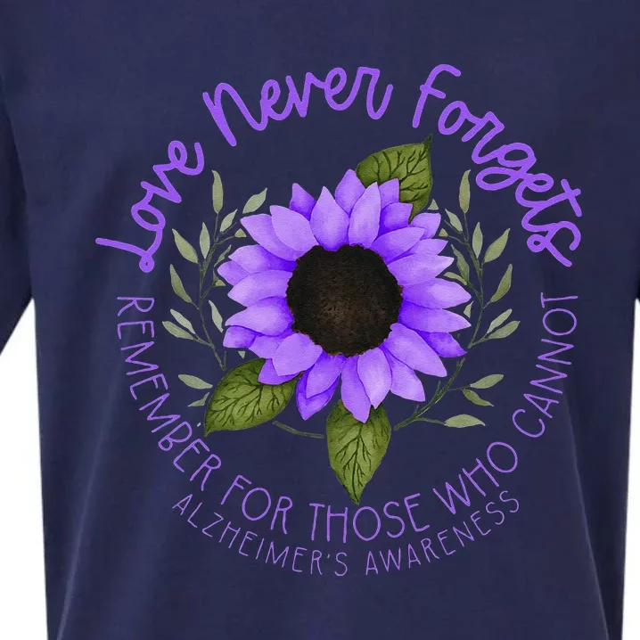 Alzheimer Awareness Tee For Men And Women Purple Sunflower Sueded Cloud Jersey T-Shirt